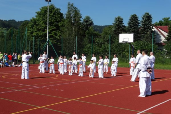 Pokaz karate na Dniu Dziecka w Łososinie Górnej